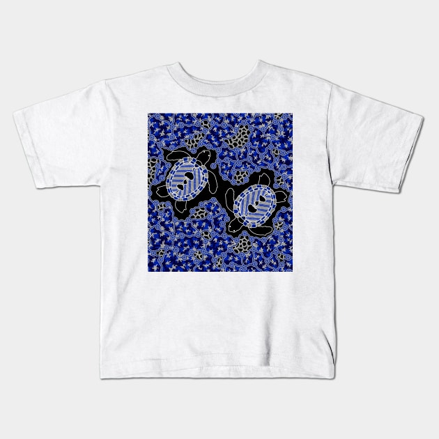 Aboriginal Art - Sea Turtle Dreaming Kids T-Shirt by hogartharts